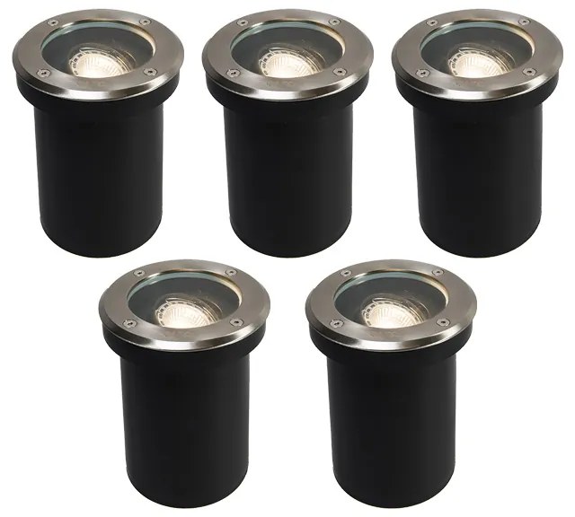 Set de 5 spoturi exterioare din oțel inoxidabil IP65 - Delux