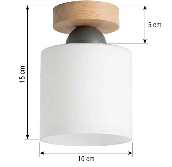 BRILAGI - LED Plafonieră RETRO GLASS 1xE27/60W/230V Ø 10 cm stejar/alb