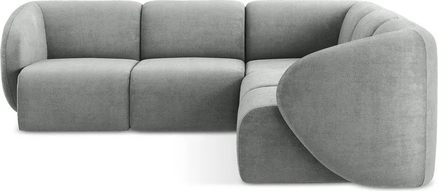 Colțar gri cu tapițerie din chenille Lani – Makamii