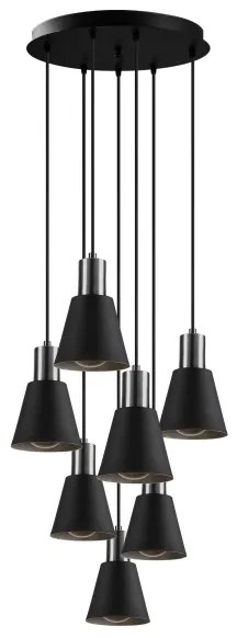 Lustră pe cablu KEM 7xE27/40W/230V neagră