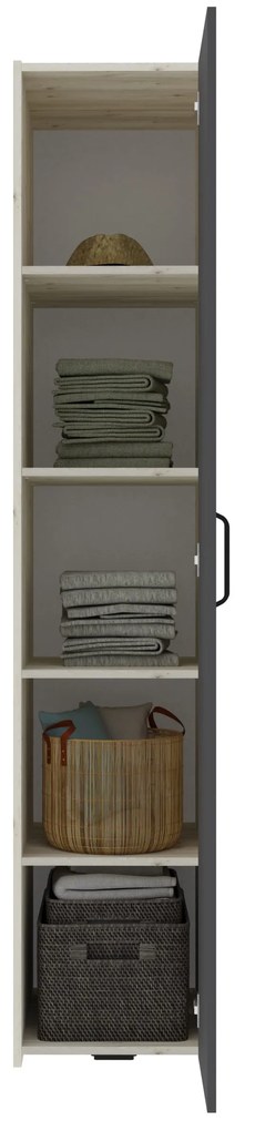 Set dormitor Malmo V7, Pat 200 x 140 cm, Stejar Alb/Antracit
