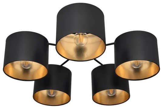 Lustră aplicată ALBA 5xE27/15W/230V neagră/aurie