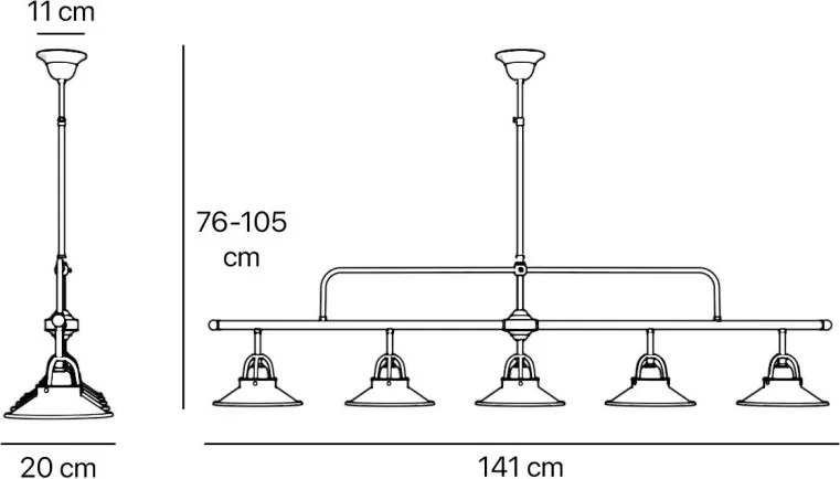 Lustra stil industrial din alama personalizabila Alice