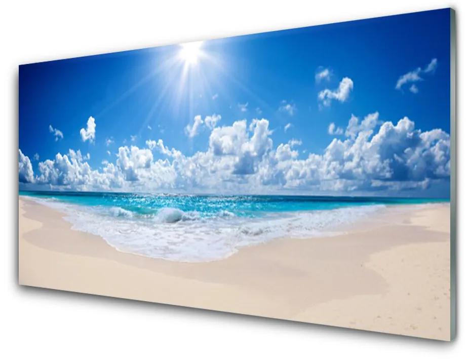 Tablouri acrilice Plaja Sea Sun Peisaj Alb Albastru