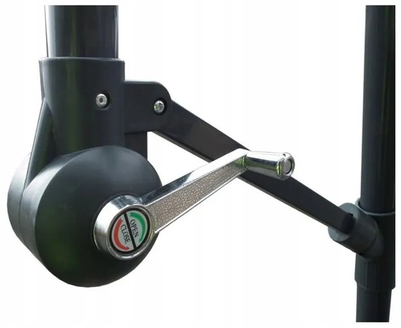 Umbrelă mare de grădină cu suport în gri închis