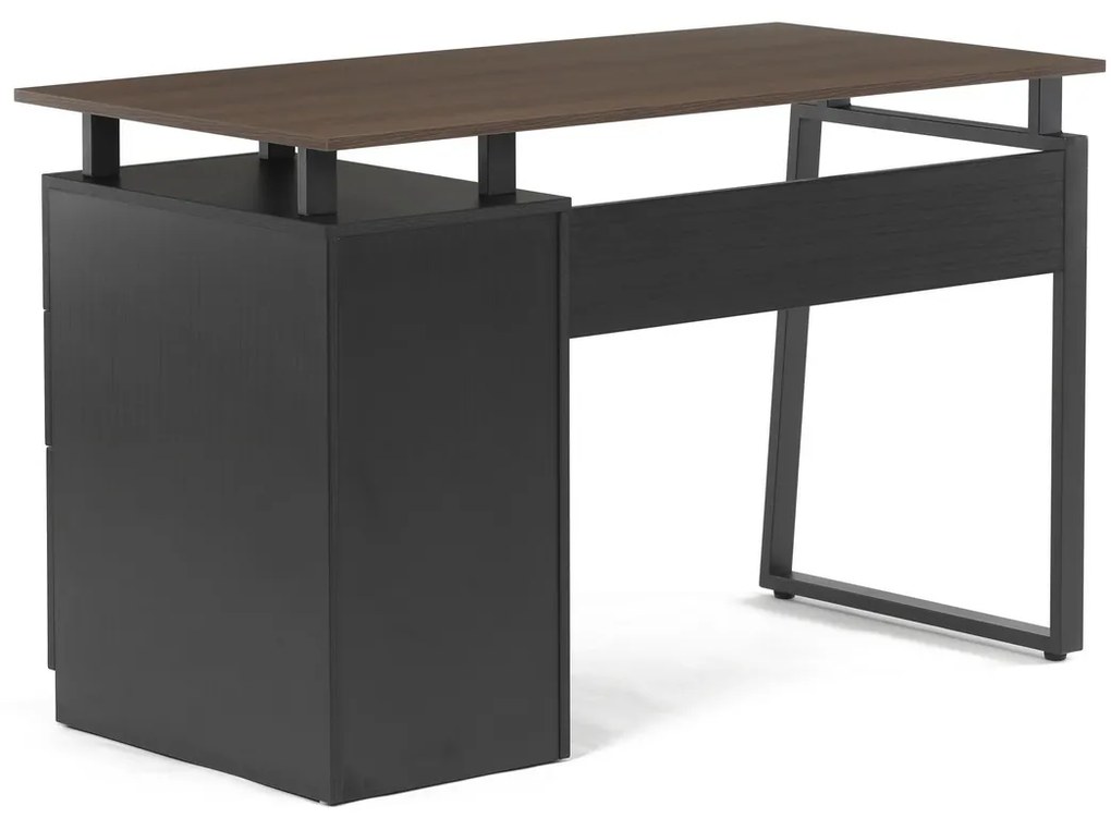 Masă de birou 3218 OAK, negru și stejar