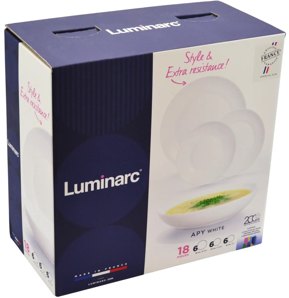Luminarc Set de masă 18 piese Apy White