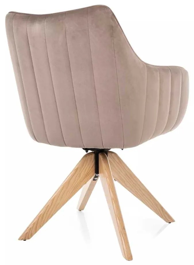 Scaun de bucătărie Azalia D Velvet, bej / stejar