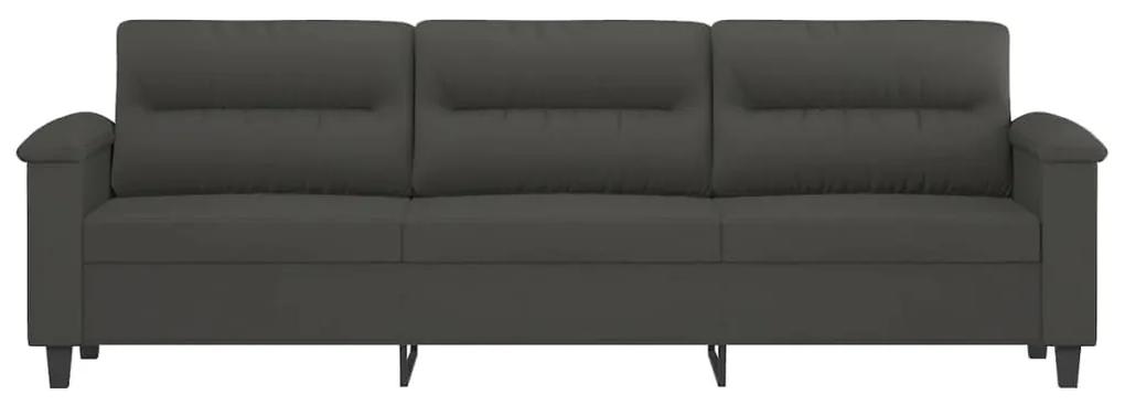 Canapea cu 3 locuri, gri inchis, 210 cm, tesatura microfibra Morke gra, 240 x 77 x 80 cm