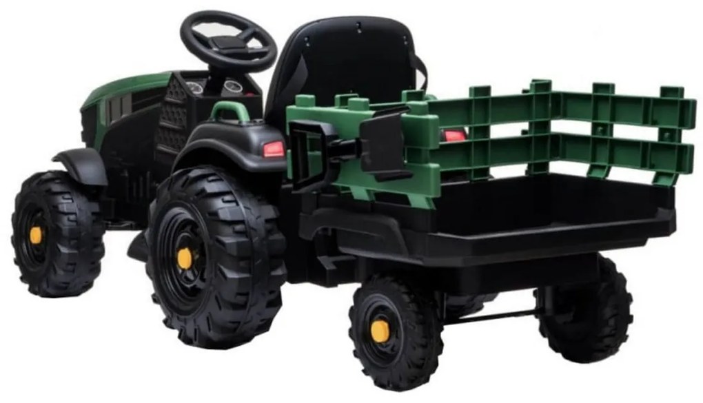 Tractor Electric XXL cu acumulator pentru copii NOVOKIDS™ Super Tytan Farmer , Cu remorca, Melodii si USB , 3-8 ani , Baterie12V, 2 Viteze, lungime