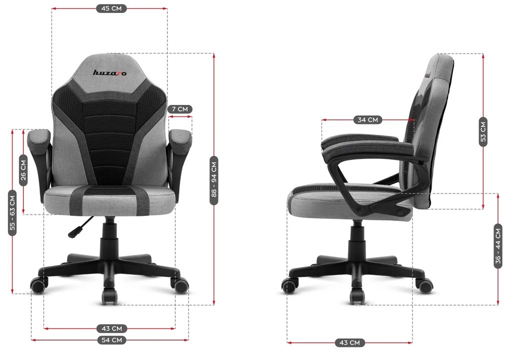 Scaun gaming pentru copii Rover 1 (negru + gri). 1087538