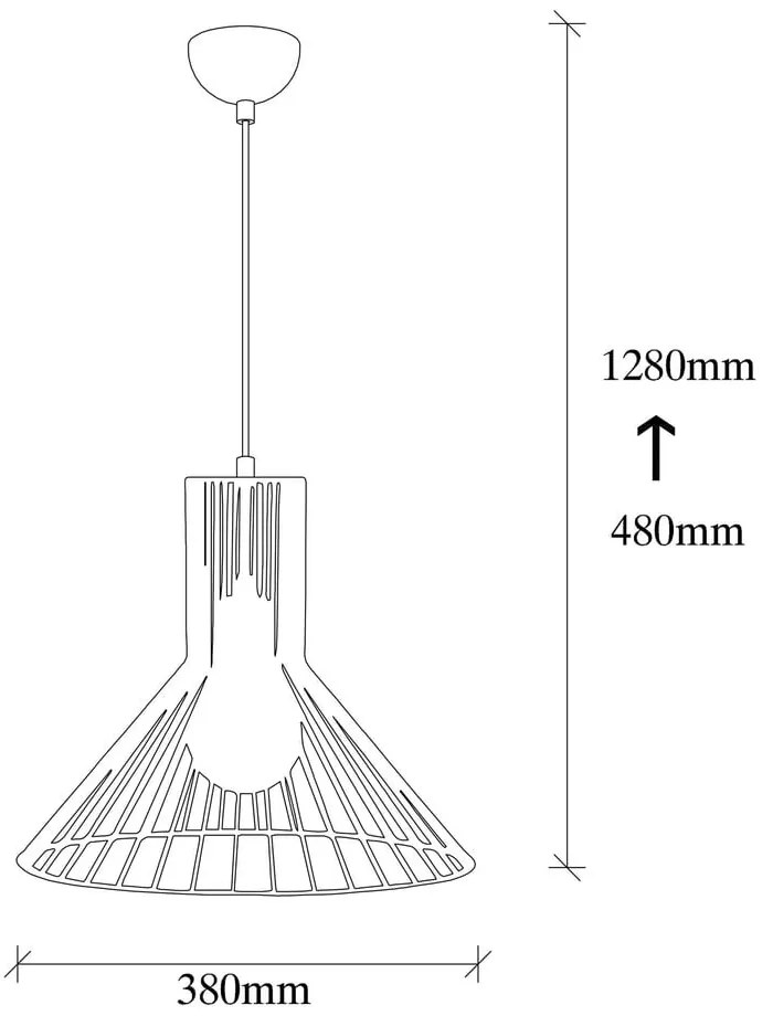 Lustră neagră cu abajur din metal ø 38 cm Fellini – Opviq lights