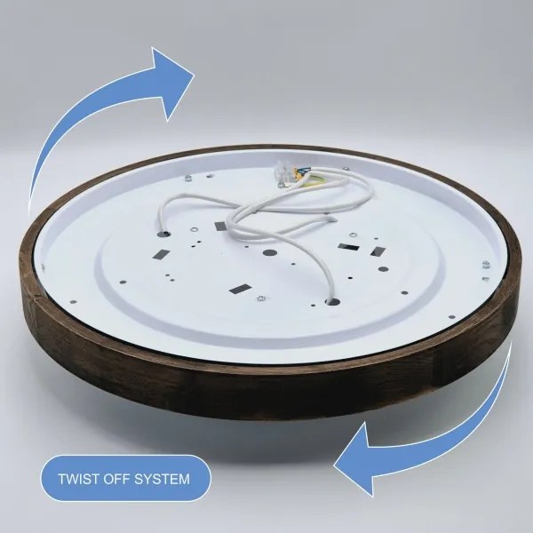 Plafonieră LED Brilagi CARVALHO SLIM 3xE27/60W/230V stejar nuc d. 47 cm