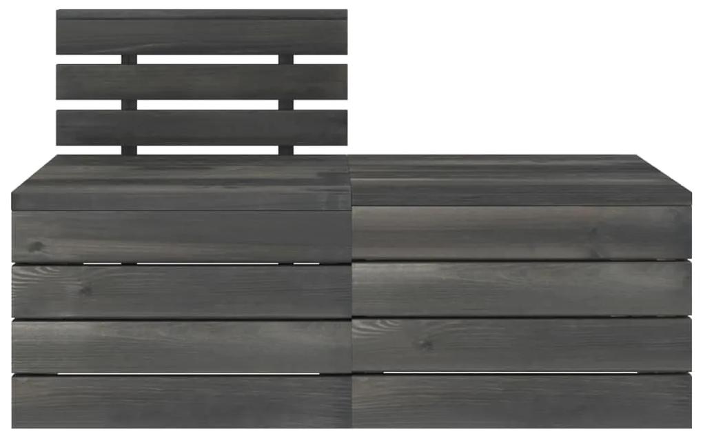 Set mobilier gradina din paleti, 2 piese, gri inchis, lemn pin