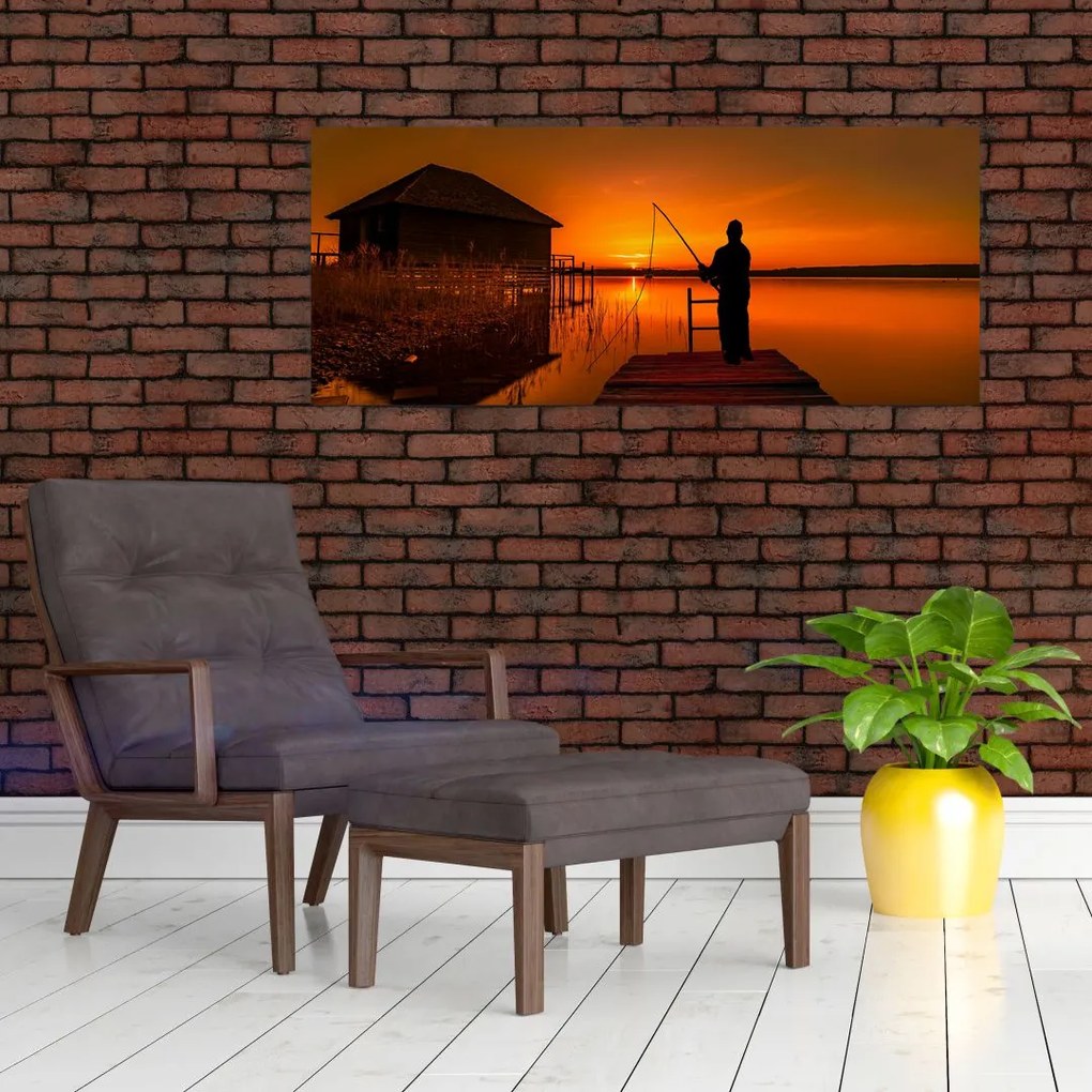Tablou cu pescar (120x50 cm)
