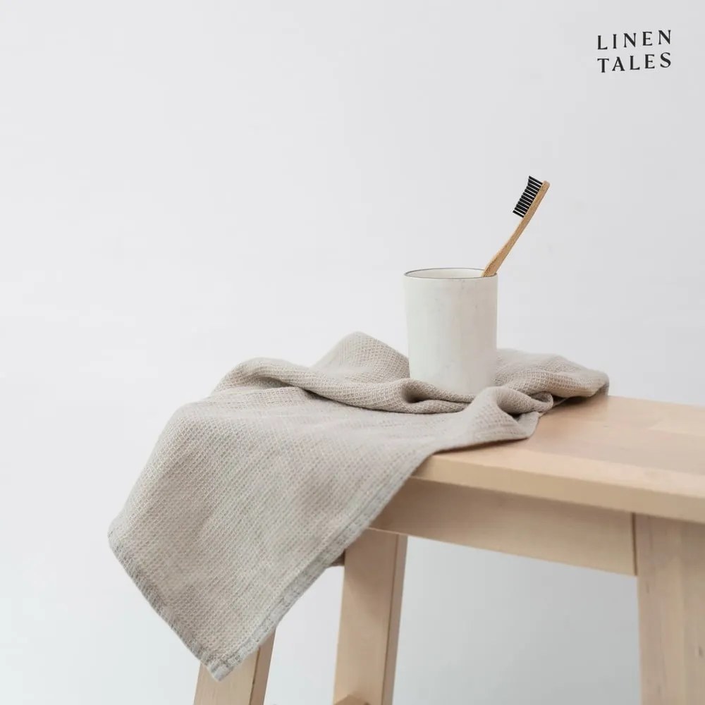 Prosop în culoare naturală din in gofrat 75x125 cm Natural Fine Waffle – Linen Tales