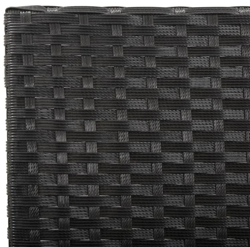 Banca de gradina cu perne, negru, 176 cm, poliratan 1, Alb si negru, 2