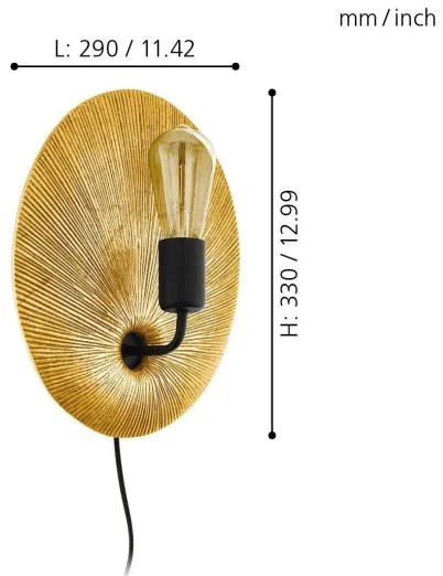 Eglo 98379 - Aplica de perete GASCUERIA 1xE27/60W/230V