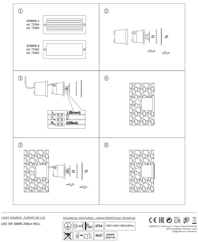 Spot LED incastrabil de exterior IP54 iluminat ambiental STRIPE gri