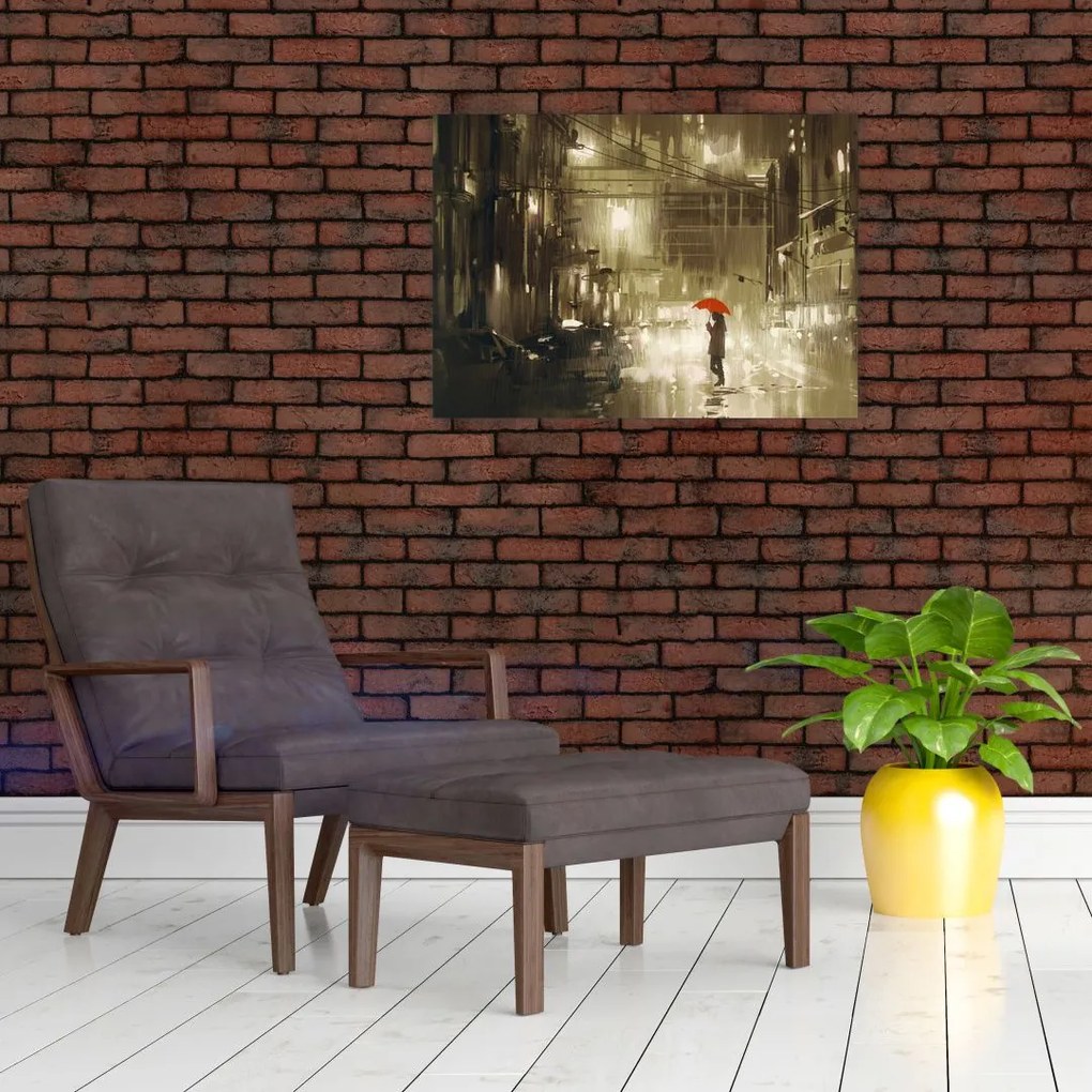 Tablou - Femeie într-o noapte ploioasă (70x50 cm)