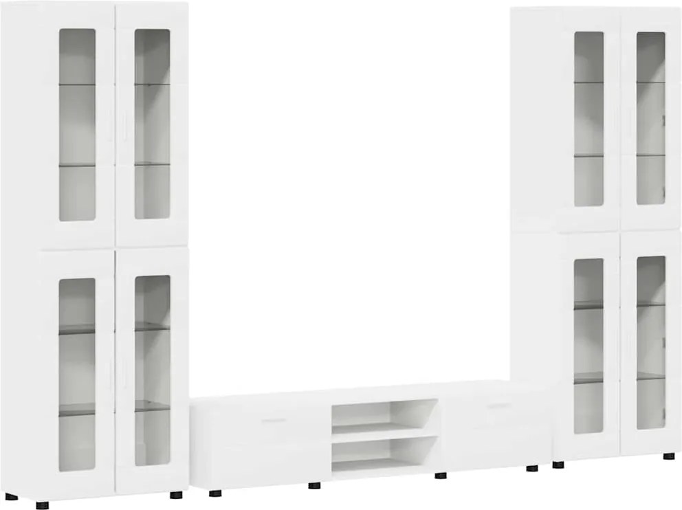 vidaXL Set comodă TV cu sertar cu raft cu ușă FLORIN Alb Lemn compozit