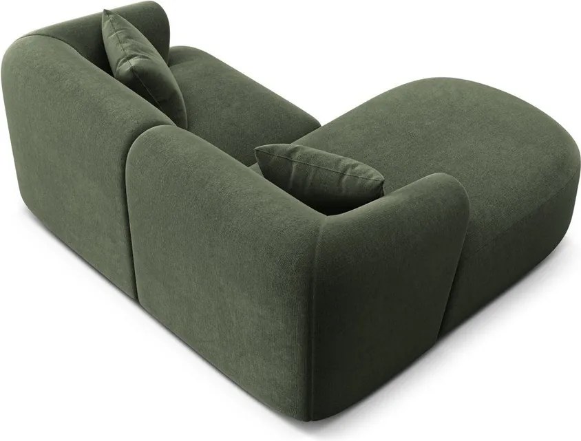 Colțar verde cu tapițerie din catifea (cu colț pe partea stângă/cu șezlong) Campi – Cosmopolitan Design