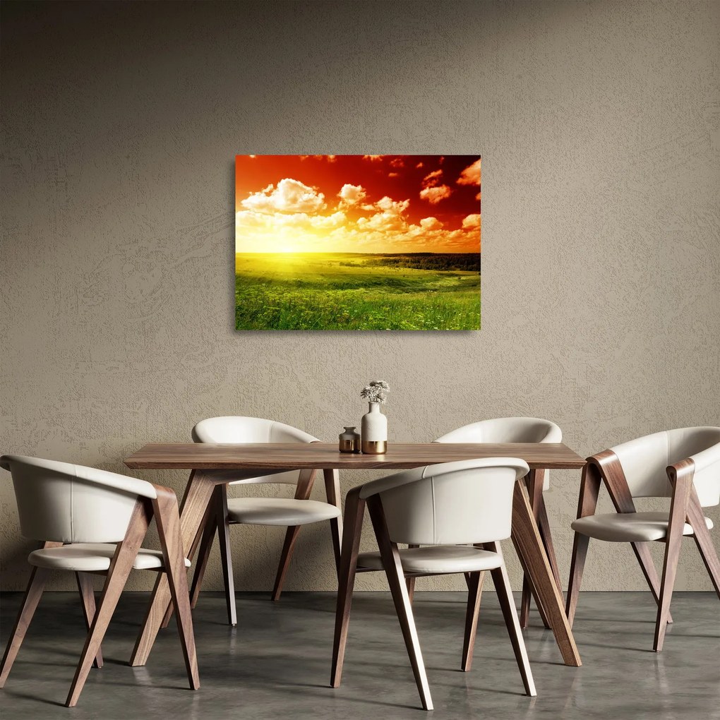 Tablou pe sticlă cu furtuna de vară (70x50 cm)