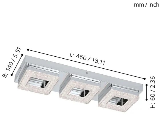 Plafonieră LED Eglo 95656 FRADELO 3xLED/4W/230V