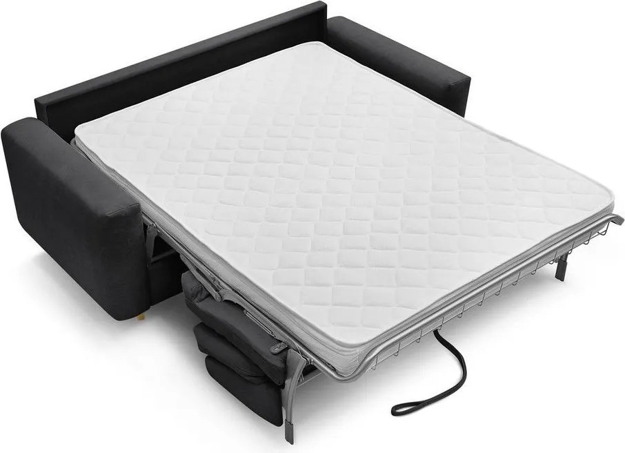 Canapea neagră pentru dormitul zilnic/extensibilă 220 cm Cocoone – Bobochic Paris