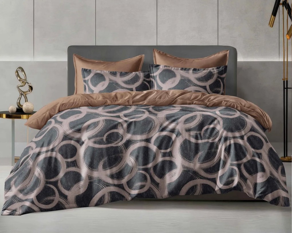 Lenjerie de pat din microflanel BRUSARI gri-maroniu Dimensiune lenjerie de pat: 70 x 80 cm | 140 x 200 cm