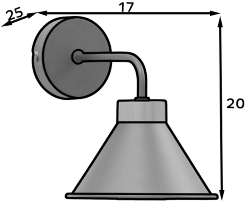 Aplica de perete, 17x25x20 cm, Detmer, Eltap