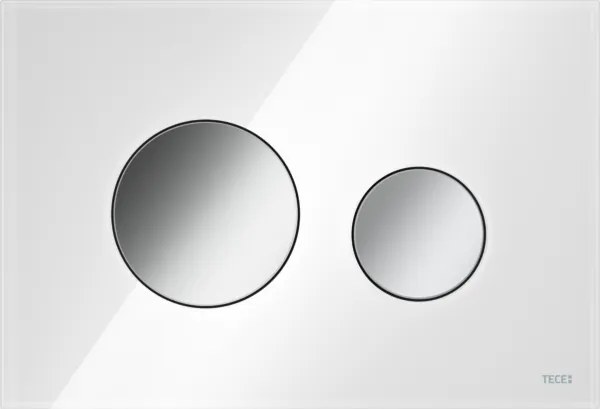 Clapeta de actionare Dual-Flush, sticla alba crom lucios, TECE Loop Sticla alba/crom lucios