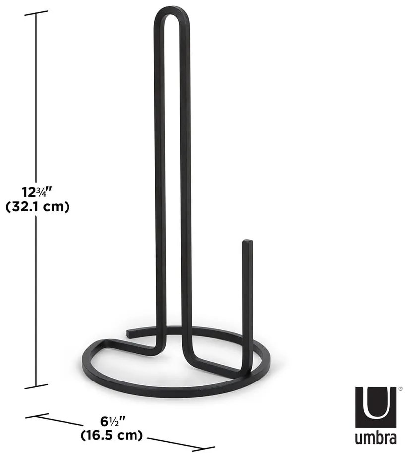 Suport de prosoape de bucătărie negru din oțel ø 17 cm Squire – Umbra