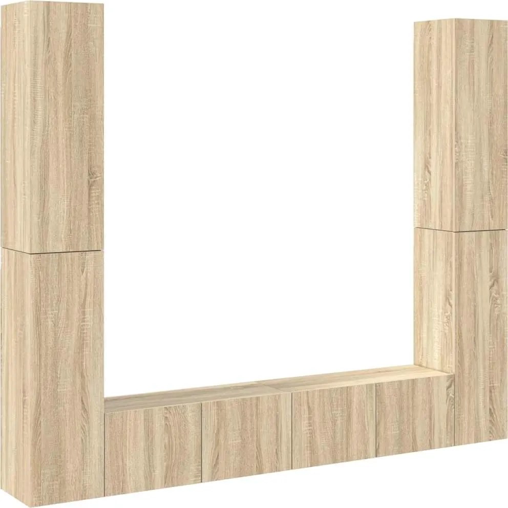 vidaXL Set de dulapuri TV, 6 piese, stejar sonoma, lemn prelucrat