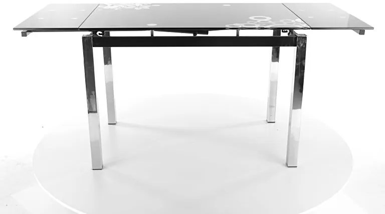 Masă de sufragerie extensibilă 110-170 cm Gerardo (negru + cromat) (pentru 4 până la 6 persoane). 1050184