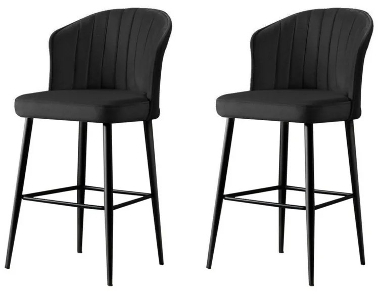 Set de scaune de bar Rubi Black and Black, 2 buc., 2 buc.