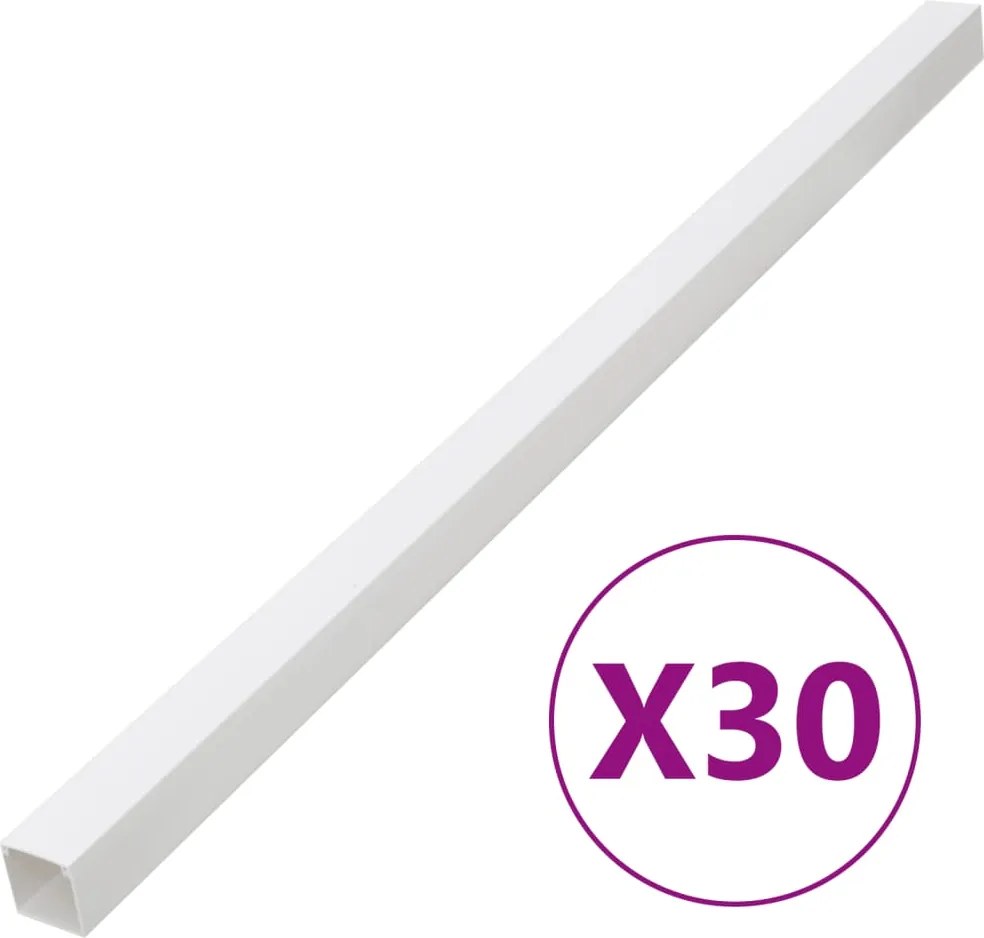vidaXL Șine de cabluri, 100x60 mm, 30 m, PVC