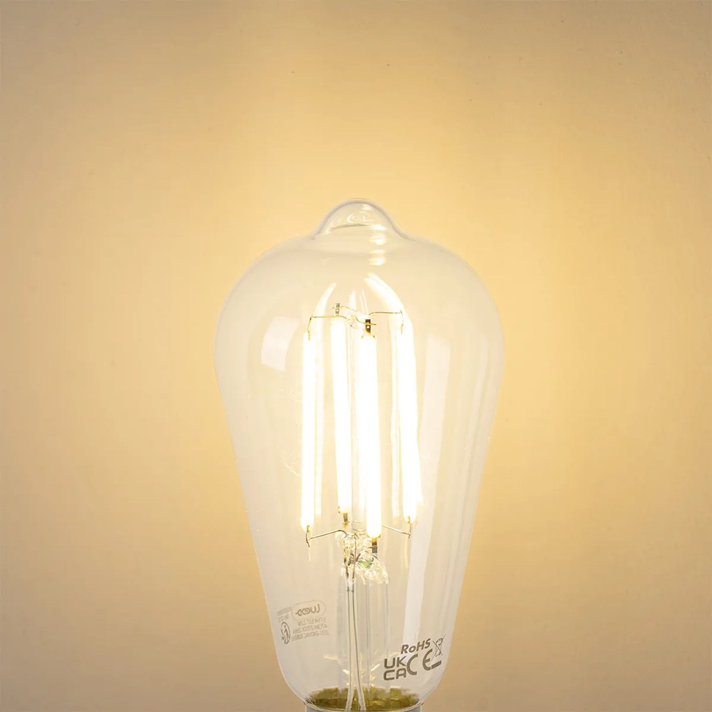 Set de 5 becuri LED E27 ST64 Clar 2.2W 470 lm 2700K