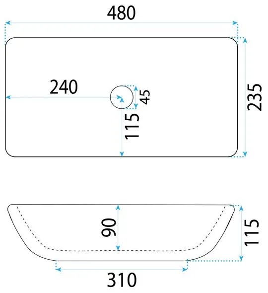 Lavoar ceramic pentru blat Rea Maria