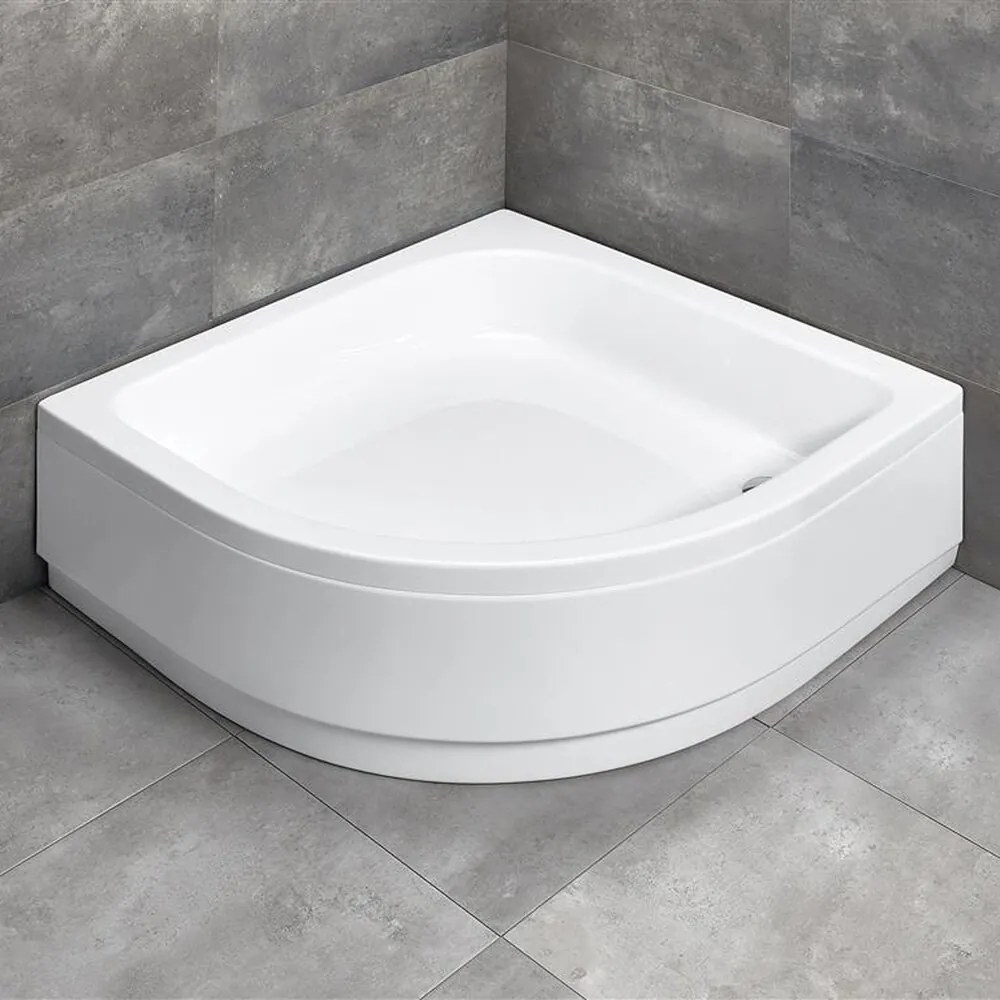 Cadita dus acril semirotunda Radaway Samos A 80x80 cm alb