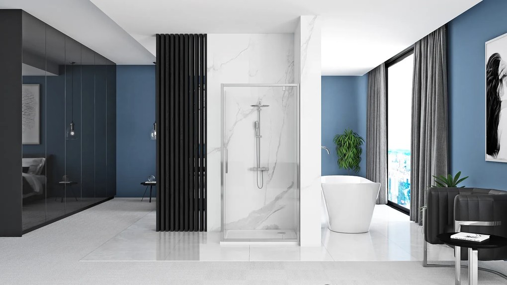 Cabina dus Rapid Swing Crom 100x80cm, Rea