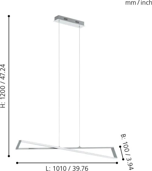 Eglo 95566 - LED Lustra AGRELA 2xLED/14,4W/230V