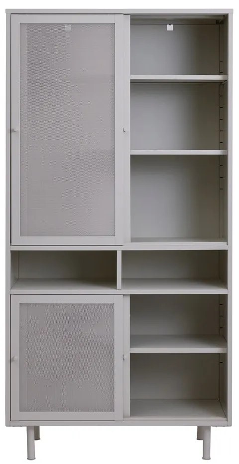 Dulap gri din metal cu ușă glisantă 90x180x40 cm Veep – Unique Furniture