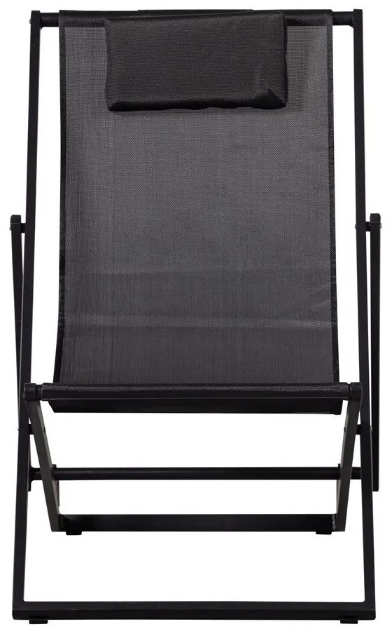 Șezlong de grădină negru din metal pliabil Esper – Exotan