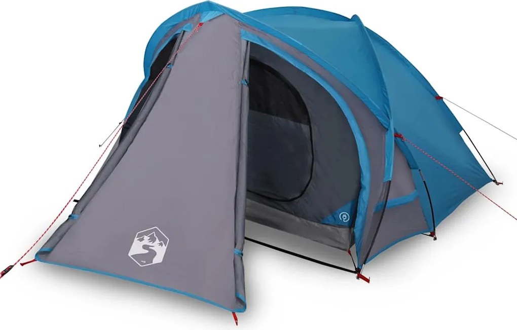 vidaXL Cort de camping cupolă pentru 2 persoane, albastru, impermeabil