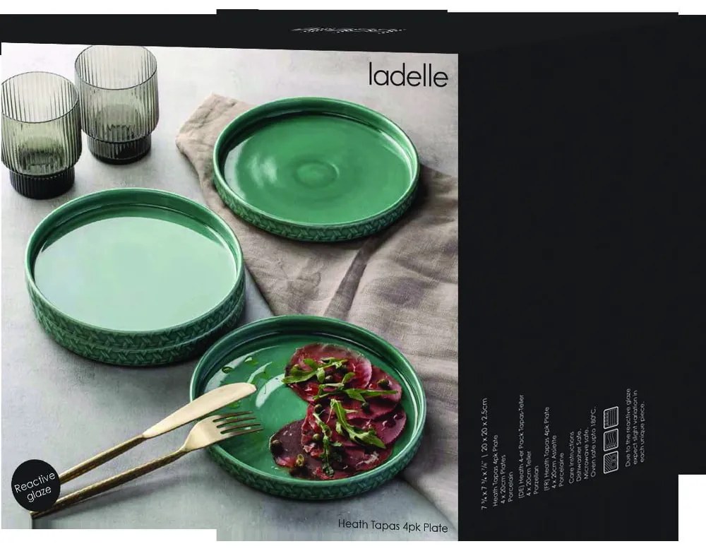 Farfurii pentru desert din porțelan turcoaz 4 buc. ø 20 cm Heath Jade – Ladelle
