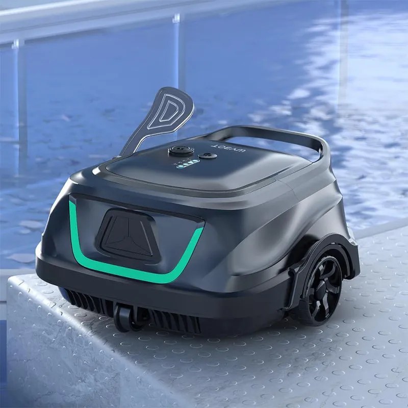 Robot curatare piscine fara fir Wybot A1, 33W, SMART, Pentru pana la 80 m², Autonomie 120 min, Auto-parcare, Auto-revers, IPX8, Negru