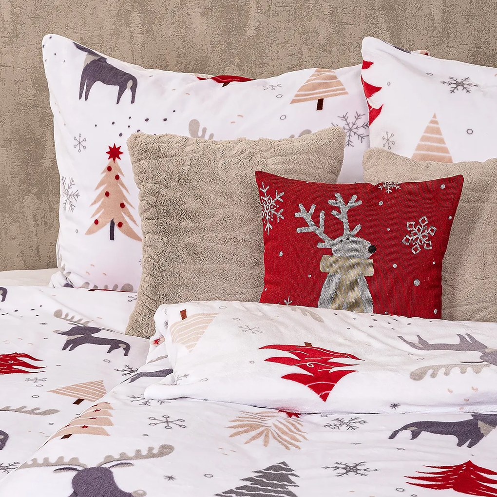 Lenjerie de pat din micro-flanelă 4Home Cute reindeer, 140 x 200 cm, 70 x 90 cm