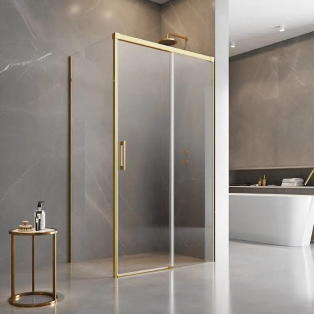 Perete lateral stanga Radaway Idea KDJ 120 cm auriu-transparent sticla 6 mm