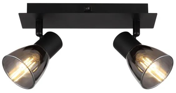 Spot de perete CLAUDE 2xE14/40W/230V negru Globo 54307-2